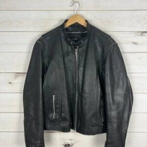 First Leather Jacket Mens 46 Thinsulate Biker Motorcycle Zip Vented Pockets
